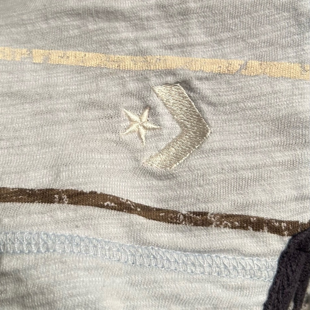 Converse Men's Light Blue and Navy Striped Polo - Picture 7 of 14